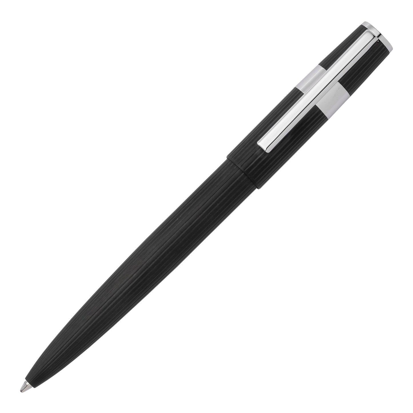 Hugo Boss Schreibset GEAR PINSTRIPE Black / Chrome | Kugelschreiber und Füllfederhalter