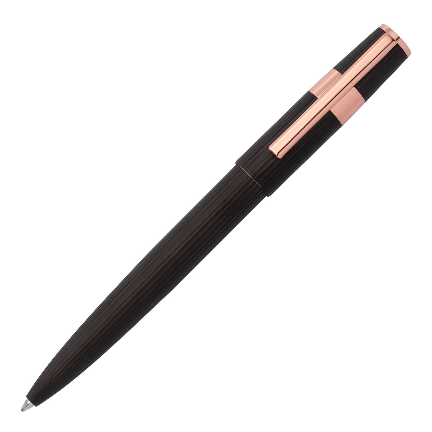 Hugo Boss Schreibset GEAR PINSTRIPE Black / Rosegold | Kugelschreiber und A5 Schreibmappe