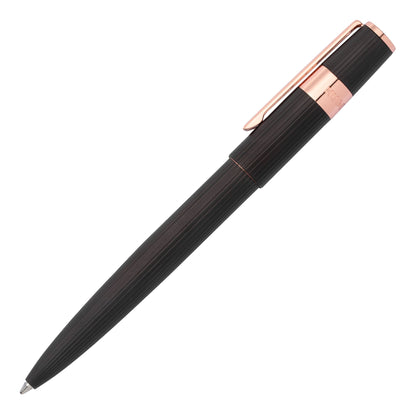 Hugo Boss Schreibset GEAR PINSTRIPE Black / Rosegold | Kugelschreiber und A5 Schreibmappe