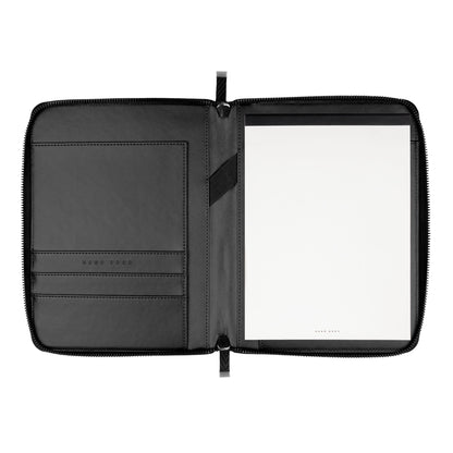 Hugo Boss Schreibset Herringbone | Tintenroller und Konferenzmappe A5