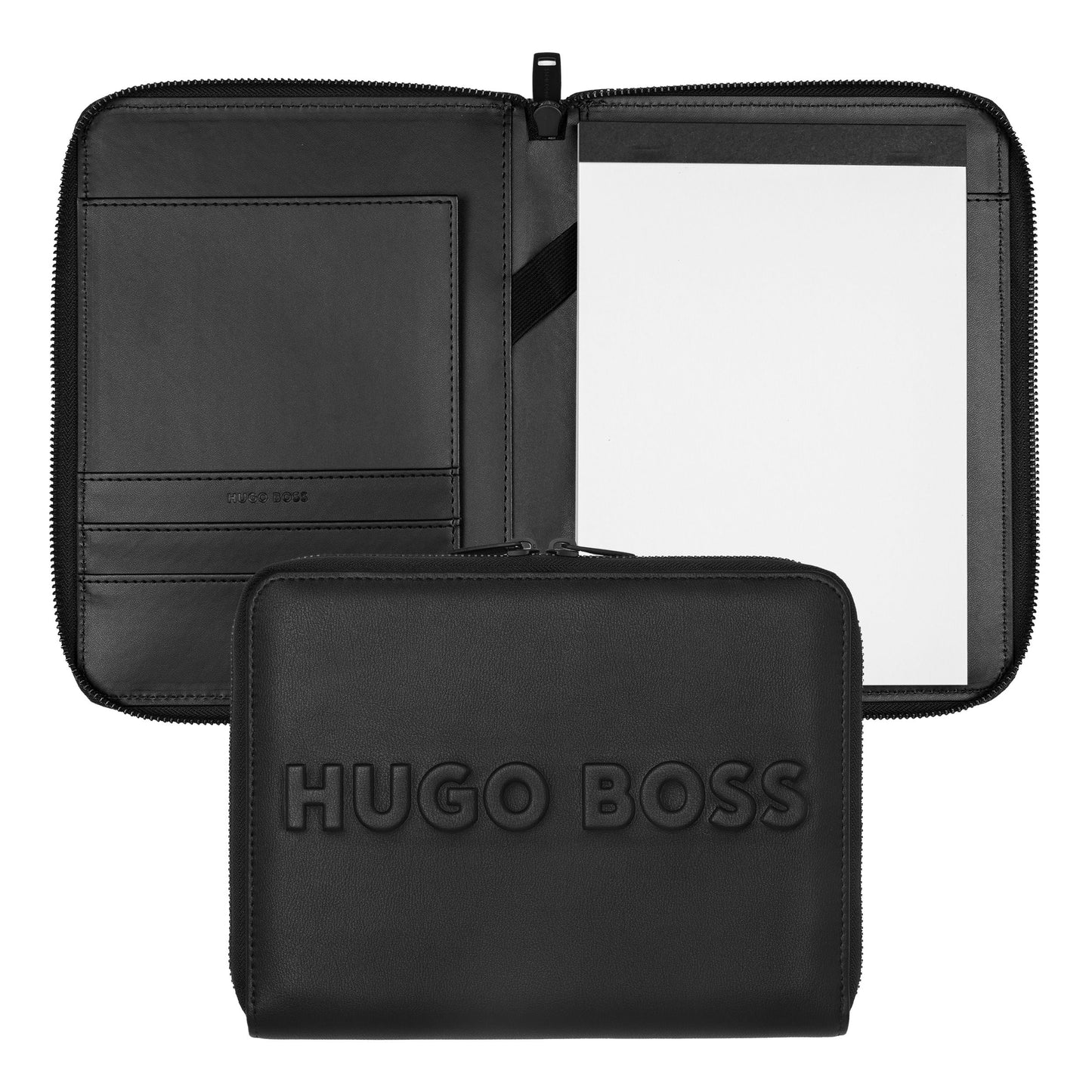 Hugo Boss Schreibset LABEL Black | Kugelschreiber und A5 Schreibmappe