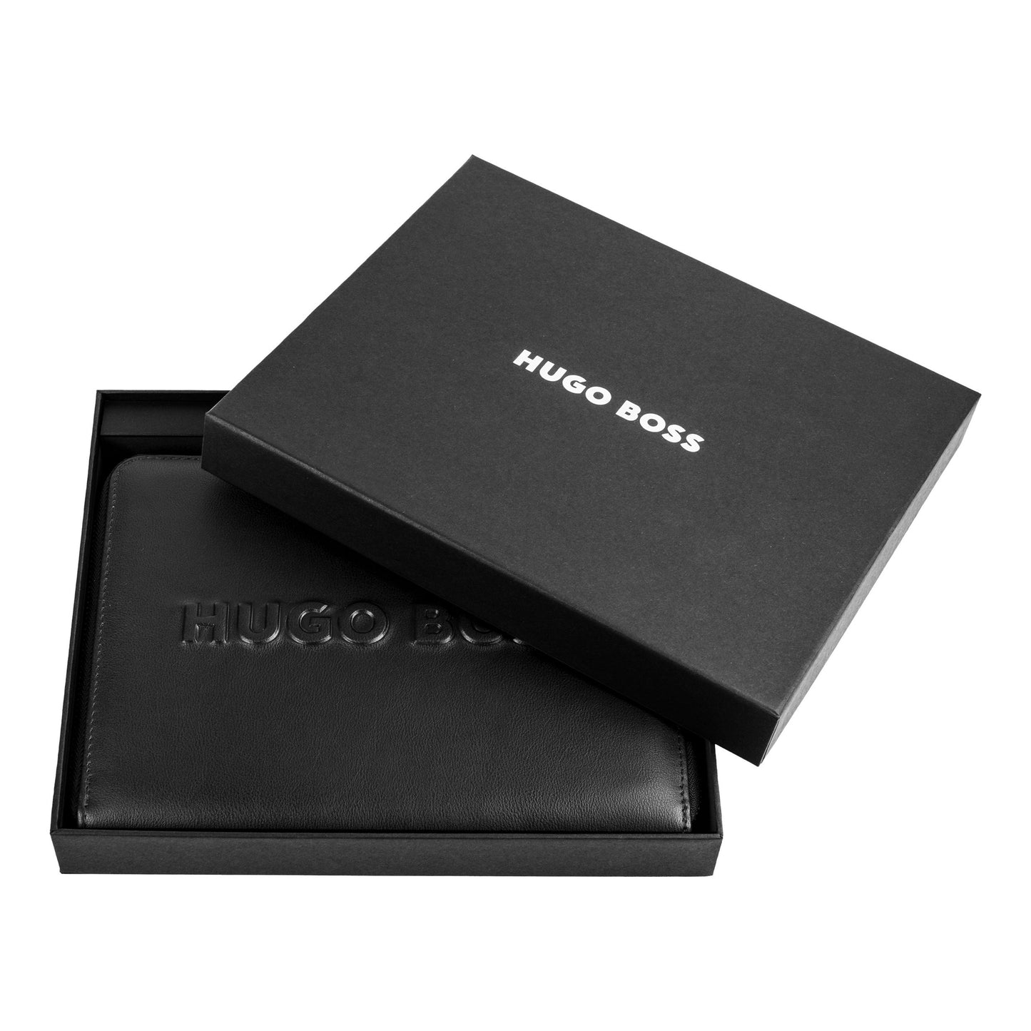 Hugo Boss Schreibset LABEL Black | Kugelschreiber und A5 Schreibmappe