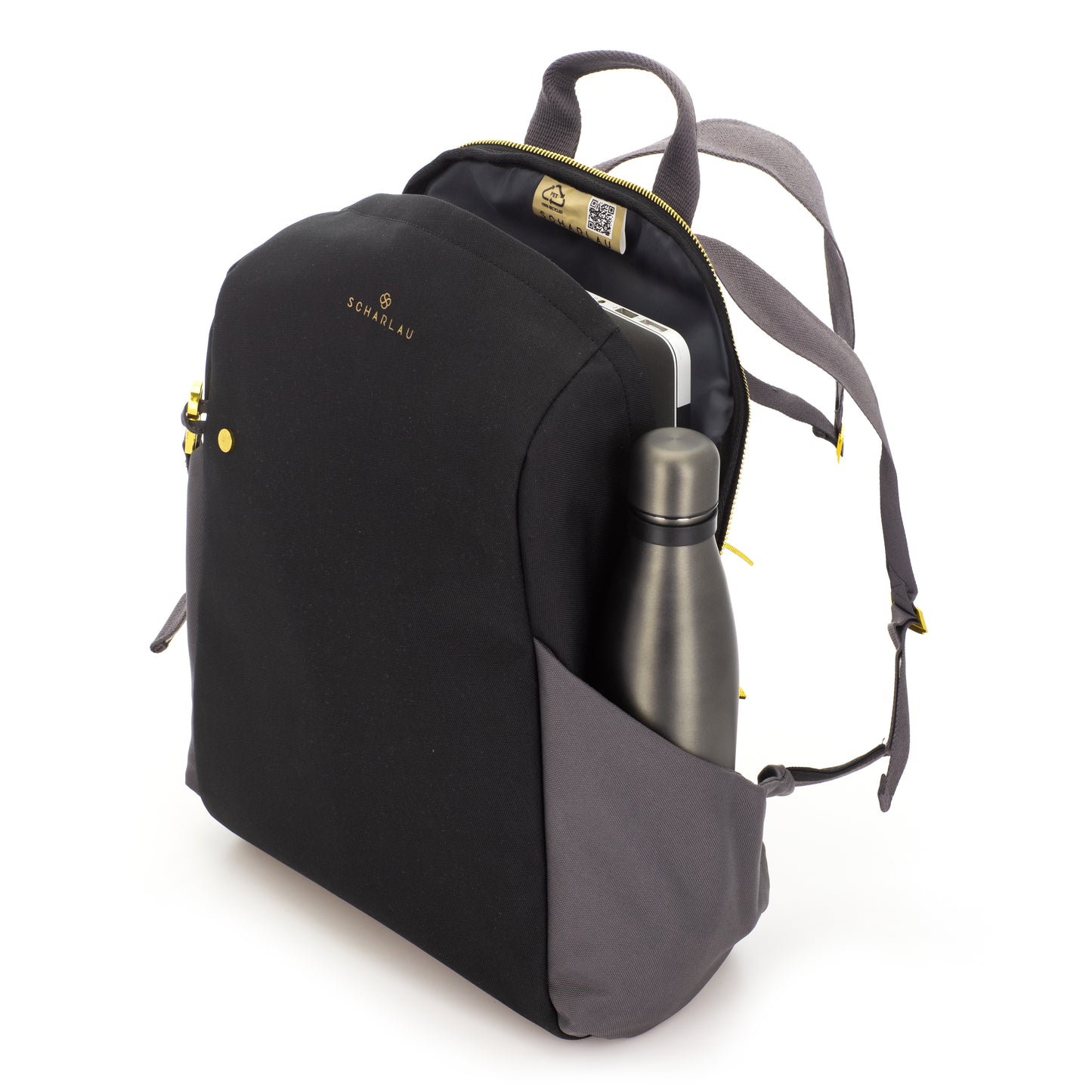Scharlau Rucksack PEDIRKA Black | 100% recycelte PET-Plastikflaschen