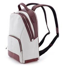 Lade das Bild in den Galerie-Viewer, Scharlau Rucksack NIELSEN Burgundy - Off-white | Echtes Leder
