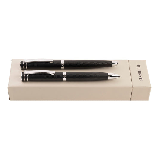 Cerruti 1881 Schreibset AUSTIN Diamond Black | Kugelschreiber und Füllfederhalter