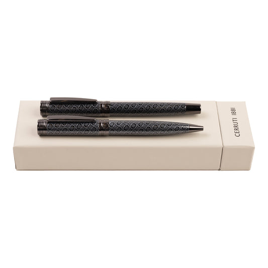 Cerruti 1881 Schreibset LOGOMANIA Grey | Kugelschreiber und Tintenroller