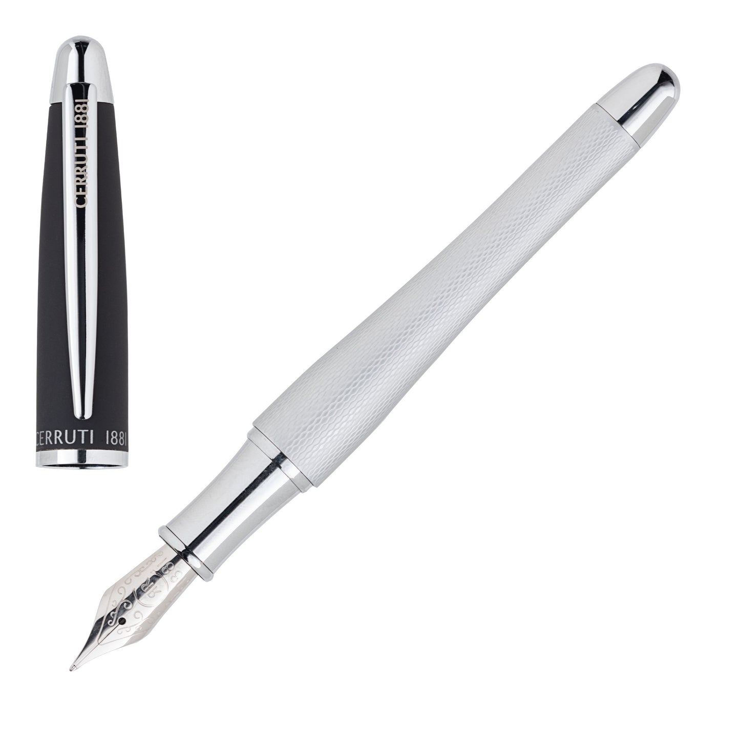 Cerruti 1881 Stifte-Set OAT Chrome | Kugelschreiber und Füllfederhalter