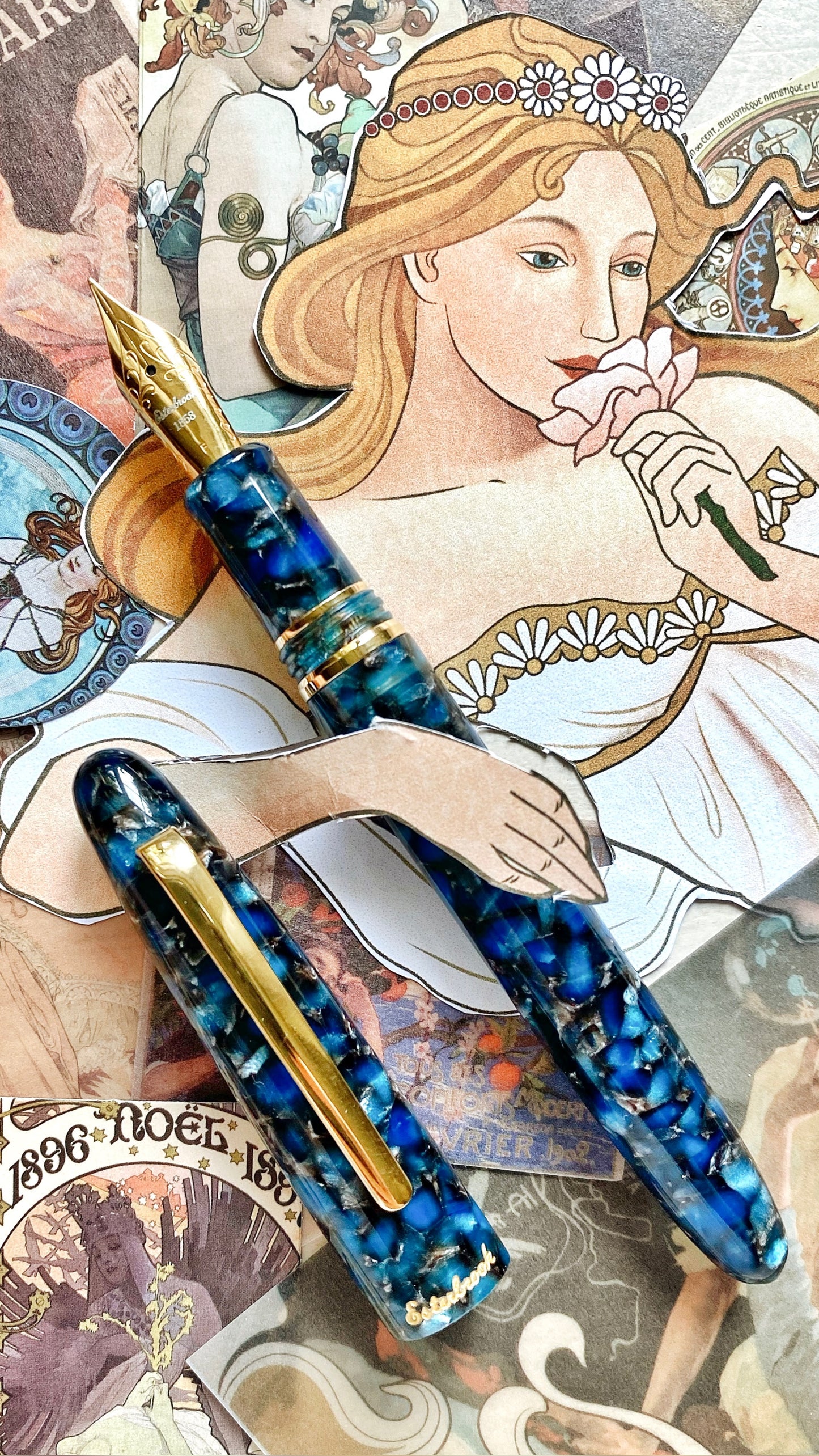 Esterbrook Füllfederhalter ESTIE Nouveau Bleu Gold Oversized