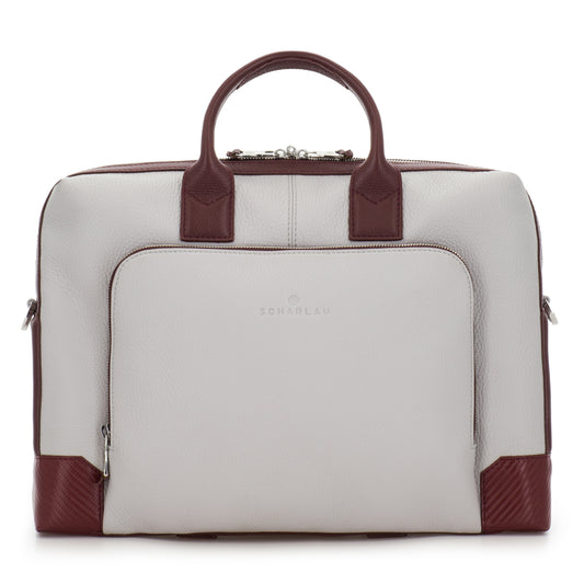 Scharlau Aktentasche MAHLER Burgundy - Off-white | Echtes Leder