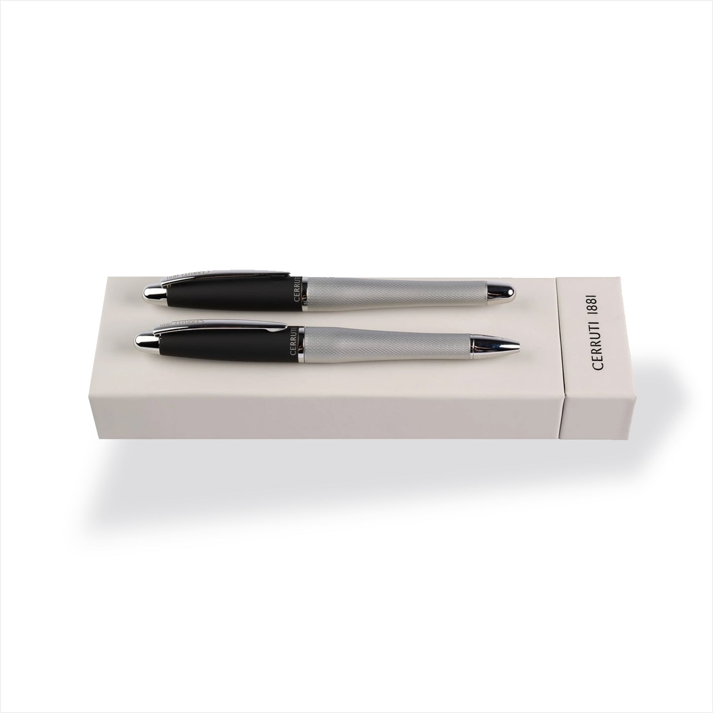 Cerruti 1881 Stifte-Set OAT Chrome | Kugelschreiber und Füllfederhalter