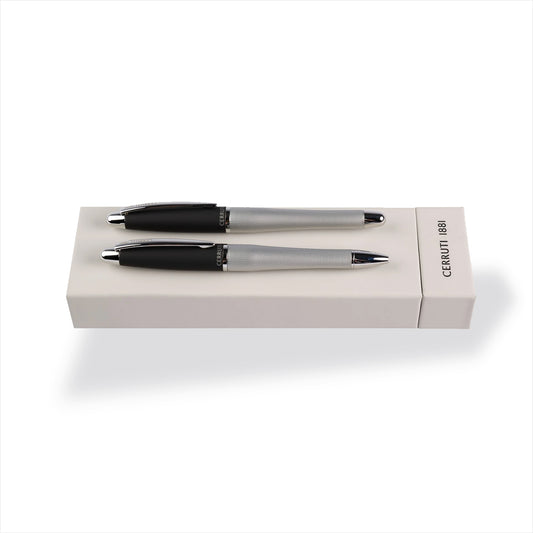 Cerruti 1881 Stifte-Set OAT Chrome | Kugelschreiber und Füllfederhalter