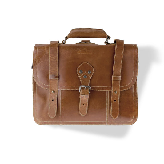 Alpenleder Multifunktionstasche BROOKS Cognac | Echtes Büffel-Leder