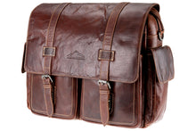 Lade das Bild in den Galerie-Viewer, Alpenleder Messenger Bag AOSTA Brandy | Echtes Büffel-Leder
