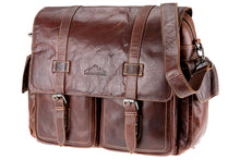 Lade das Bild in den Galerie-Viewer, Alpenleder Messenger Bag AOSTA Brandy | Echtes Büffel-Leder
