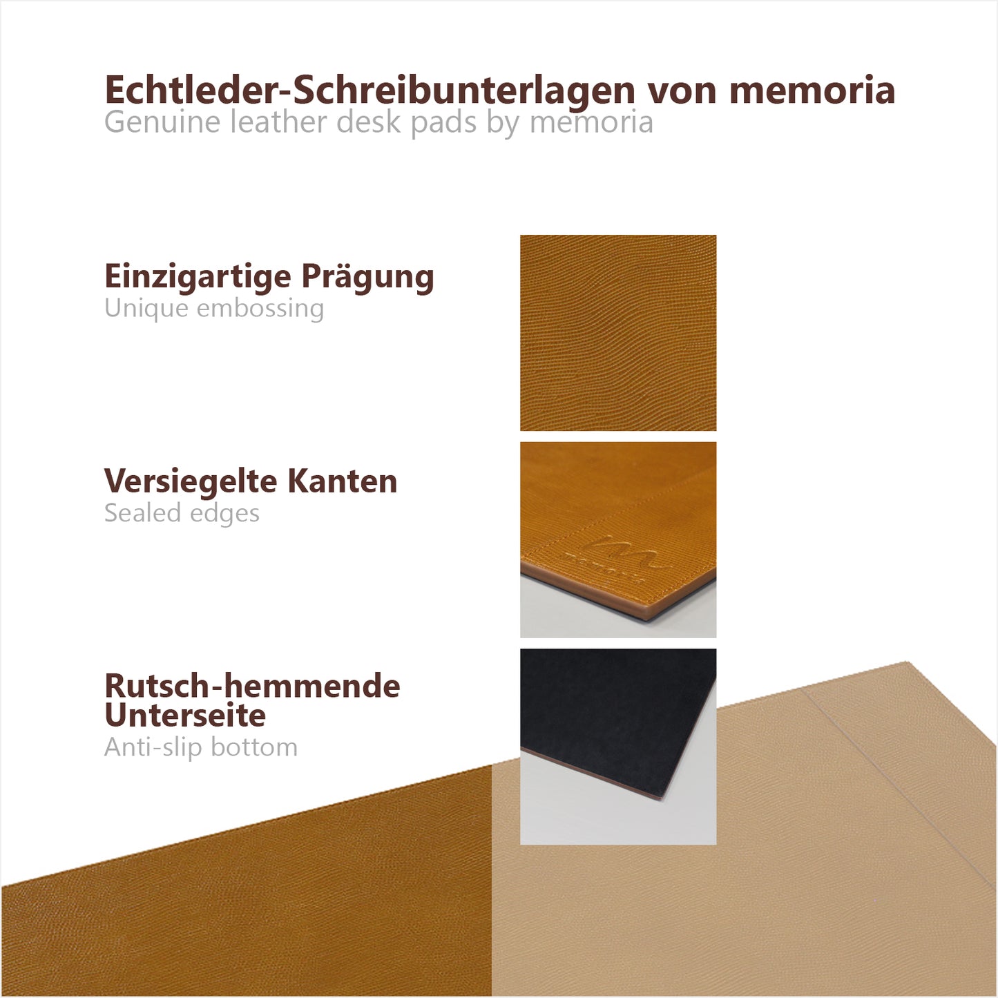 Memoria Schreibunterlage LIAM | Echtes Leder