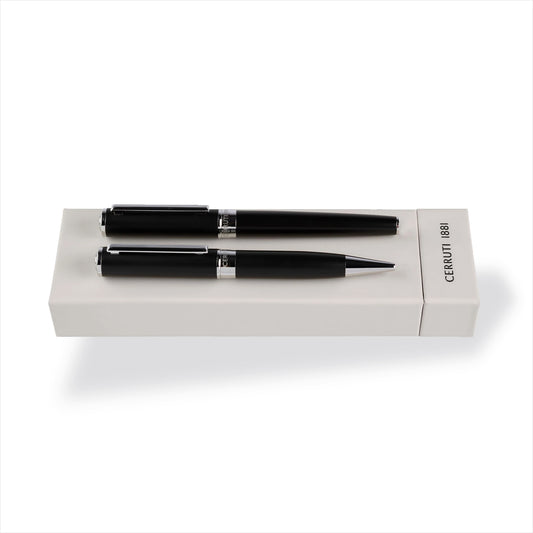 Cerruti 1881 Stifte-Set MOTLEY Black | Kugelschreiber und Füllfederhalter