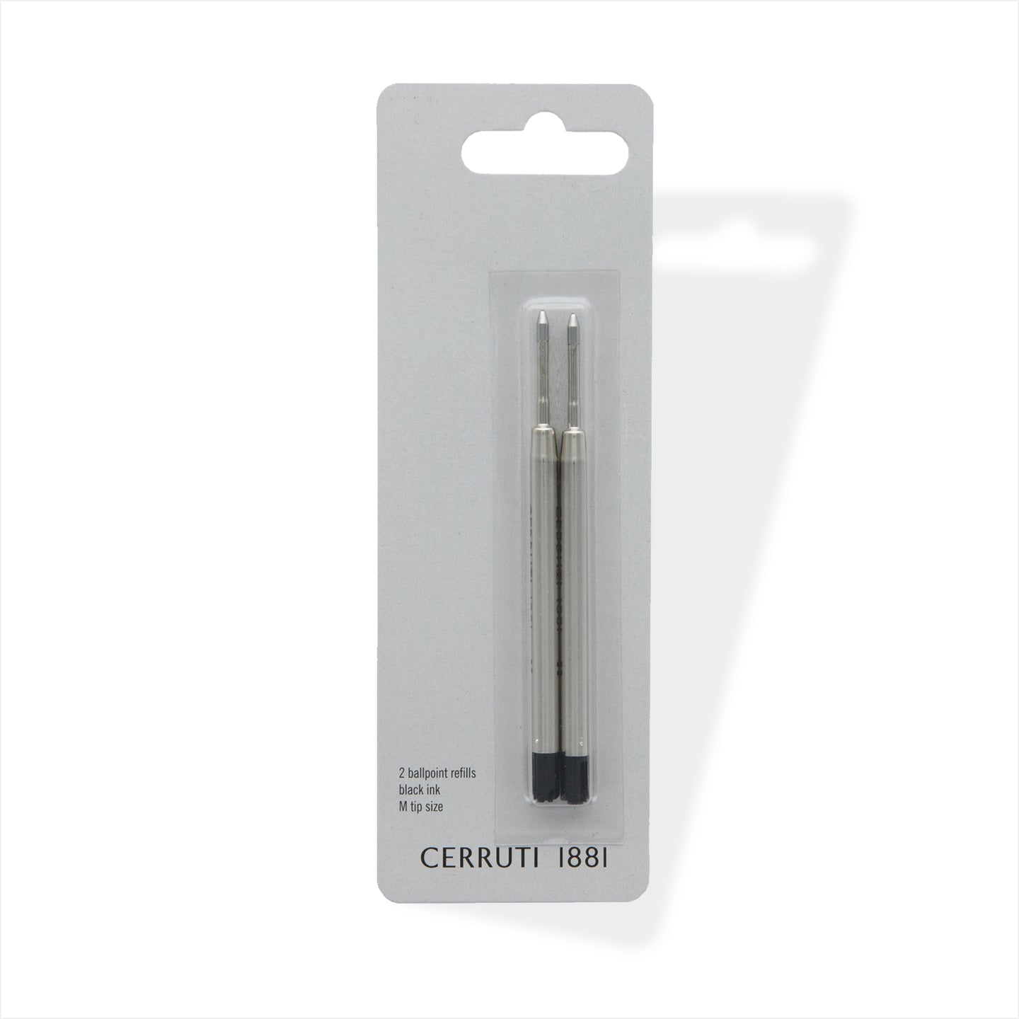 Cerruti 1881 Kugelschreiber Ersatzminen Schwarz Metall Duo Pack