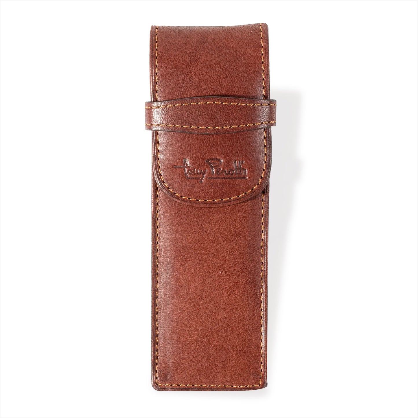 Tony Perotti Stifte-Etui für 2 Schreibgeräte Braun | Echtes Leder