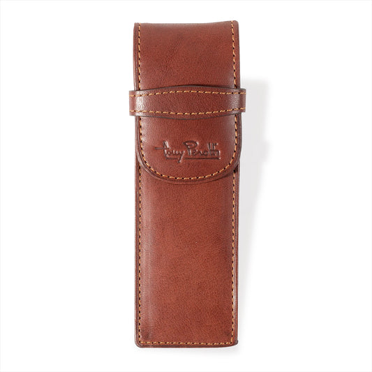 Tony Perotti Stifte-Etui für 2 Schreibgeräte Braun | Echtes Leder
