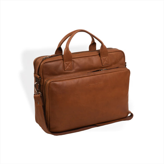 The Chesterfield Brand Laptoptasche Misha – Aus Vollnarbenleder Cognac, Gepolstertes 17-Zoll-Fach, 7 Taschen The Chesterfield Brand Laptoptasche Misha – Aus Vollnarbenleder Cognac, Gepolstertes 17-Zoll-Fach, 7 Taschen